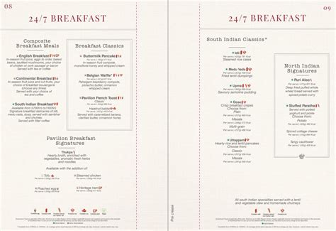 pavilion at the village square menu